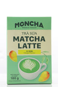 MONCHA Matcha Latte Mango – Vorderseite Box 180g, 12 Sticks