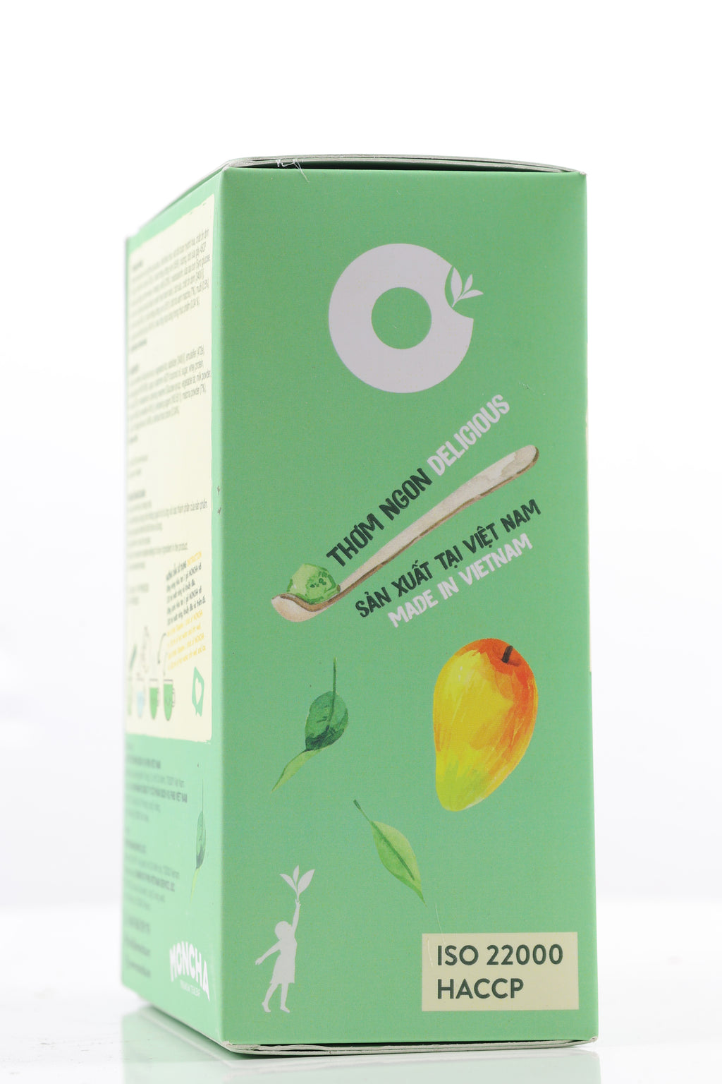 MONCHA Matcha Latte Mango – Rückseite Verpackung