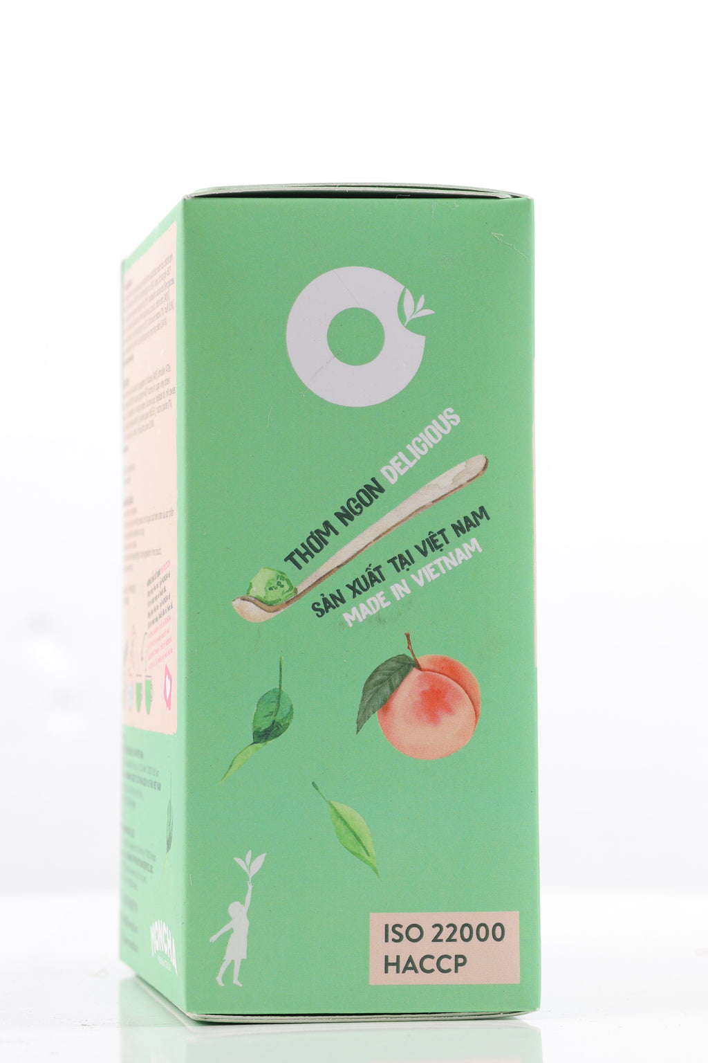 MONCHA Matcha Latte Pfirsich – Rückseite Verpackung